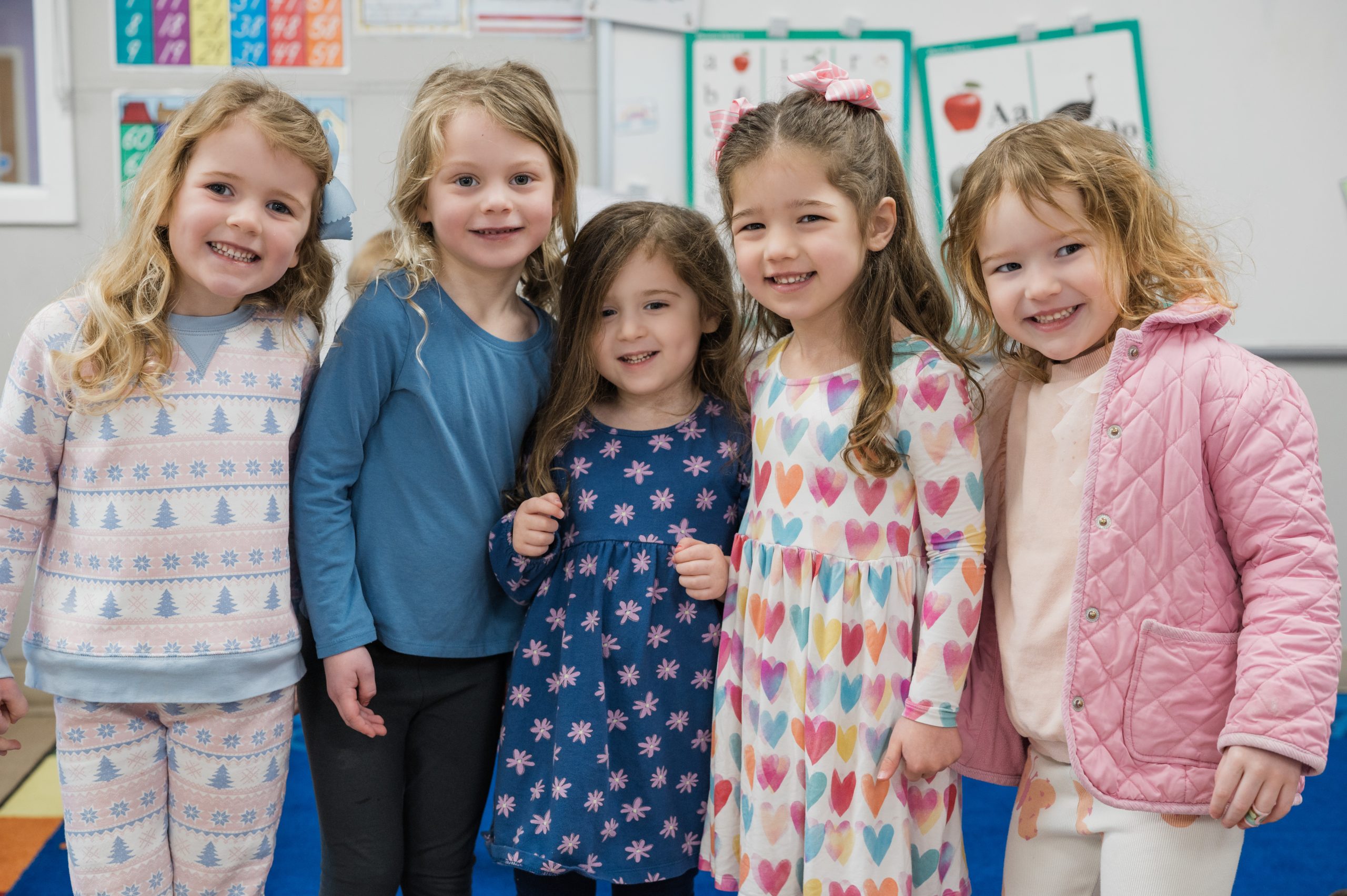 Group of Girls Five happy students at Ardent Preschool & Daycare sharing smiles and building lasting friendships
